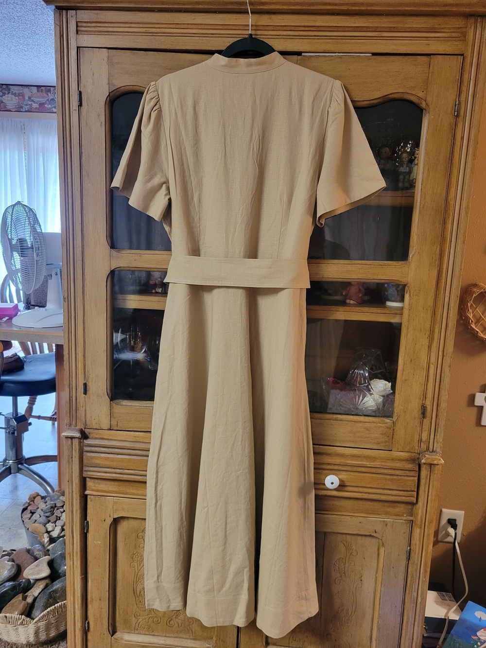 NWT Ann Taylor Linen Blend Collared Button-Front Shirt Dress w/ Pockets Sz 12 - Picture 3 of 9